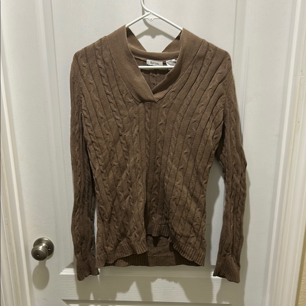 💰Liz & Co brown top L